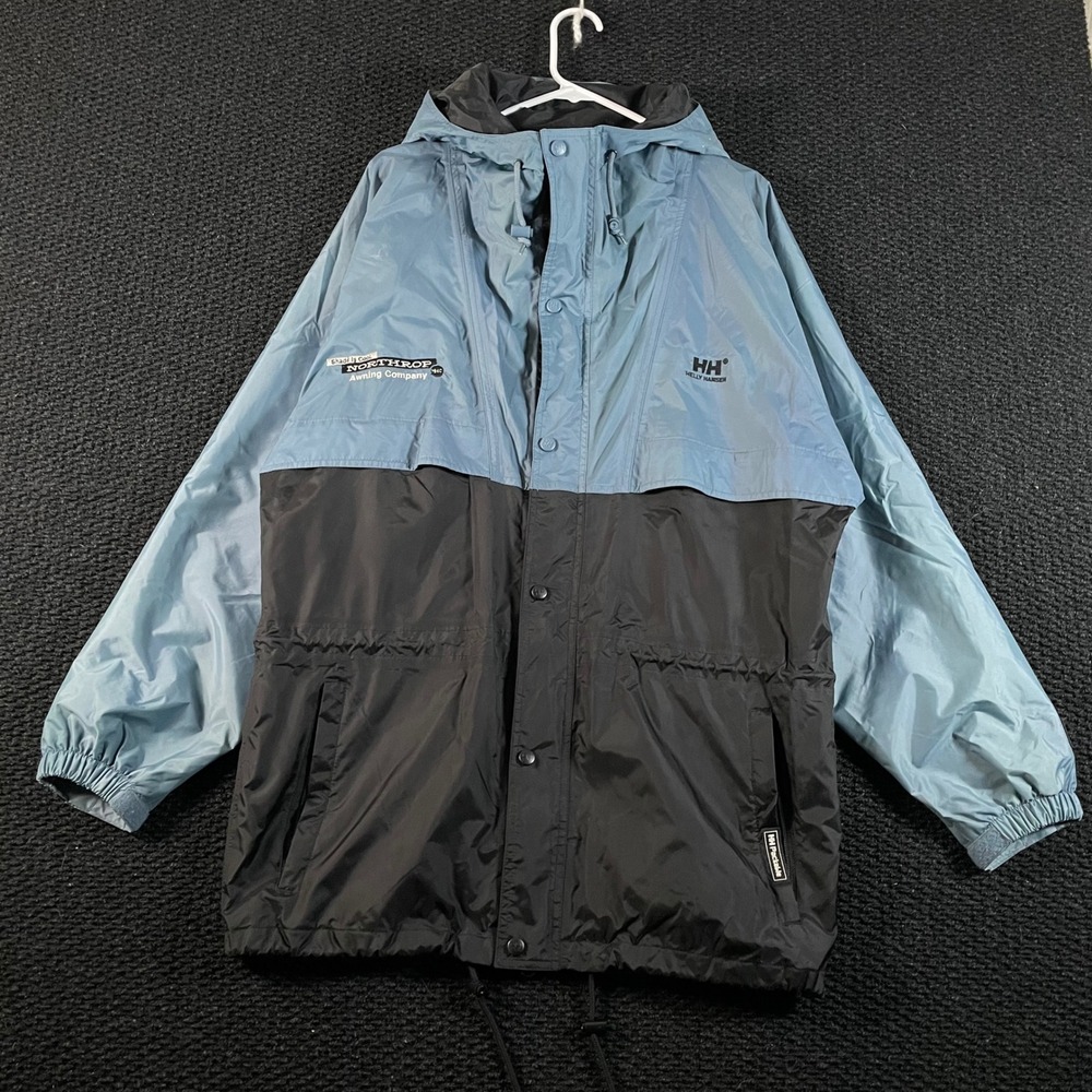 Helly Hansen Blue‎ Black Northrop Awning Company Windbreaker Jacket Men's Medium